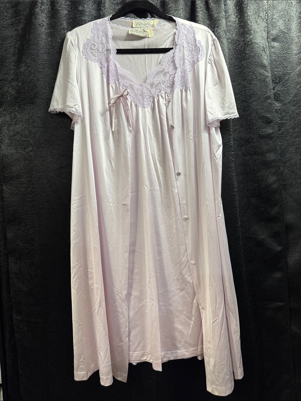 Vintage JC Penny Lavender Lace-Trim Nightgown - Women Intimate 2 piece set
